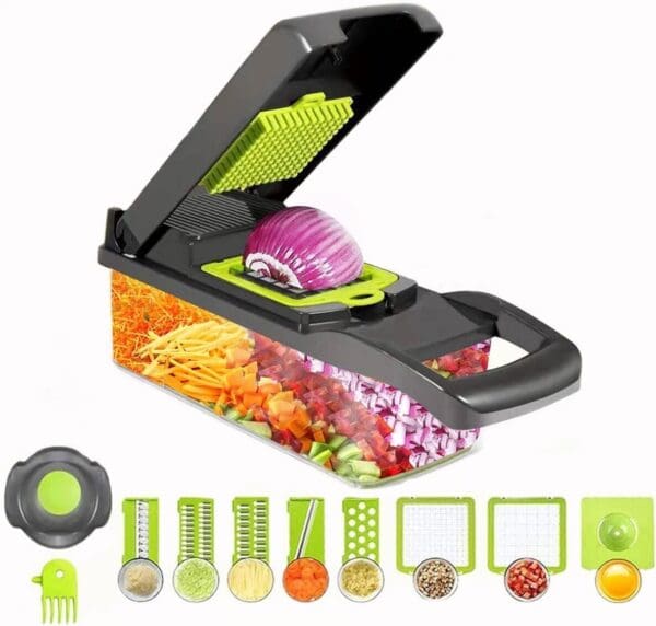 Premium Vegetable Chopper, 7 Blade Veggie Chopper, Cutter - 10 in 1 - Image 3